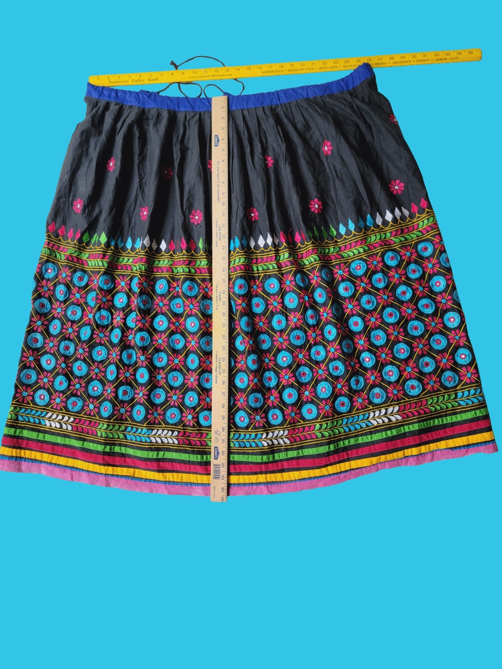Handmade Artisan Ethnic Embroidered Boho Skirt Bohobocentic Vintage Osfm